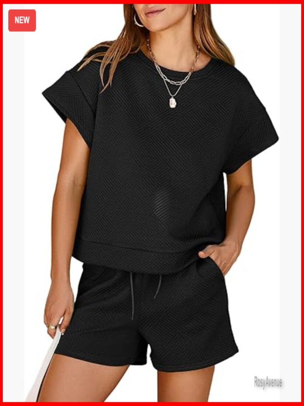 Women's 2 Piece Sweatsuit Short Sleeve Top & Drawstring Shorts Lounge Set